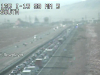 Thanksgiving weekend traffic packs I-15 at California-Nevada border